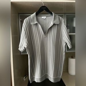 Reiss knitted polo with zip - Large
